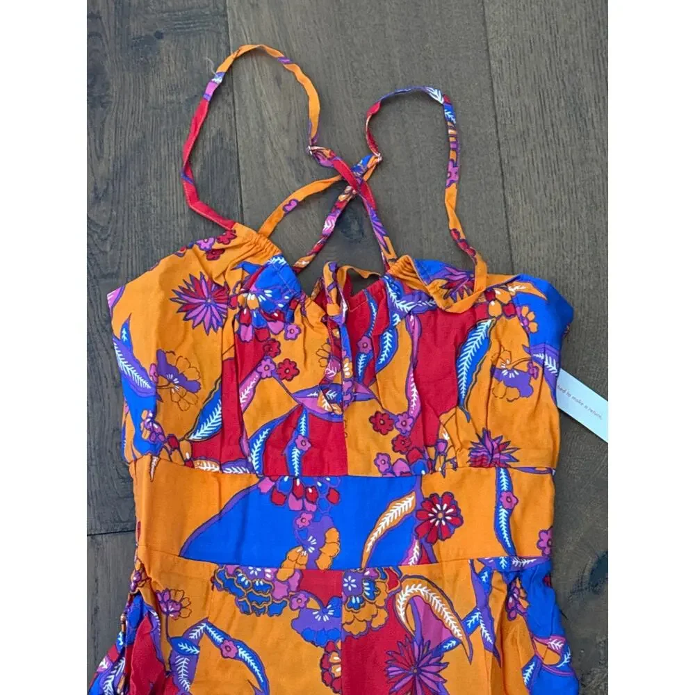 Modcloth For the Love of Festival Season Wide Leg Jumpsuit Tropical US 4 New - Picture 4 of 8